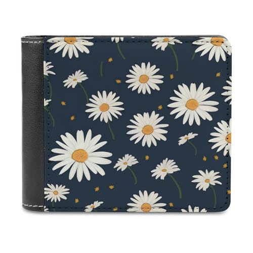 QMNRTK Geldbörse aus Leder mit niedlichem Gänseblümchen-Motiv, für Herren und Damen, RFID-blockierend, extra Kapazität, ultrastarke Nähte, schlanke Geldscheinfach mit 8 Kartenfächern, Stil von QMNRTK