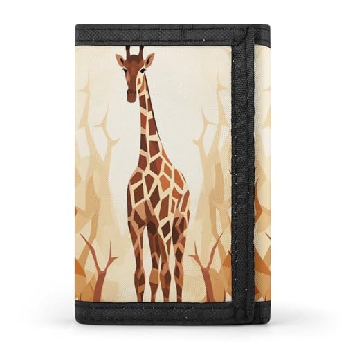 QMNRTK Geldbörse mit Wildtier-Giraffenmuster, dreifach gefaltet, schmale Geldbörse, personalisierbar, RFID-blockierend, für Damen und Herren, Einheitsgröße, Stil:, Einheitsgröße von QMNRTK