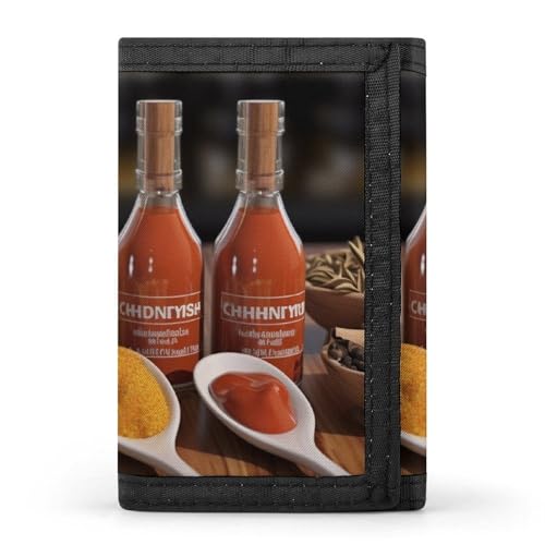 QMNRTK Gewürz-Geldbörse, dreifach gefaltet, schmal, personalisierbar, RFID-blockierend, für Damen und Herren, Einheitsgröße, Stil:, Einheitsgröße von QMNRTK