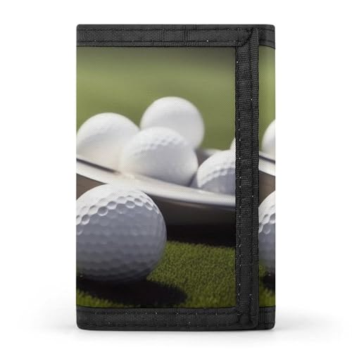 QMNRTK Golf-Geldbörse, dreifach gefaltet, schmal, personalisierbar, RFID-blockierend, für Damen und Herren, Einheitsgröße, Stil:, Einheitsgröße von QMNRTK