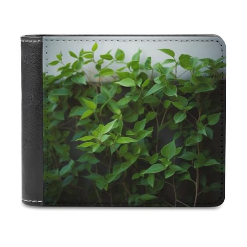 QMNRTK Grüne Pflanzen-Ledergeldbörse für Männer und Frauen, RFID-blockierend, extra Kapazität, ultrastarke Nähte, schlanke Geldscheinfach mit 8 Kartenfächern, Stil, Einheitsgröße, Stil:, Einheitsgröße von QMNRTK