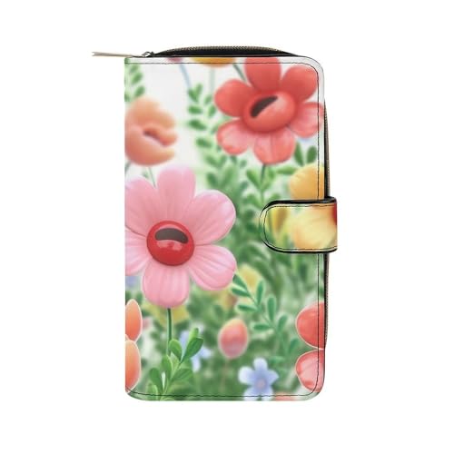 QMNRTK Happy Flower Kreditkartenetui, RFID-blockierend, schmal, faltbar, echtes Leder, minimalistische Vordertasche, Geldbörse, Schlüsselanhänger, Geldbörse für Männer und Frauen, Stil, 19,7 x 11 x QMNRTK Happy Flower Kreditkartenetui, RFID-blockierend, schmal, faltbar, echtes Leder, minimalistische Vordertasche, Geldbörse, Schlüsselanhänger, Geldbörse für Männer und Frauen, Stil, 19,7 x 11 x von QMNRTK