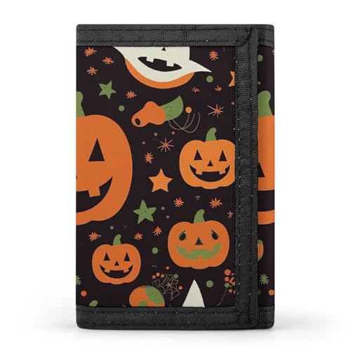QMNRTK Happy Halloween dreifach gefaltete Geldbörse, schlanke Brieftasche, personalisierbar, RFID-blockierend, für Damen und Herren, Einheitsgröße, Stil:, Einheitsgröße von QMNRTK