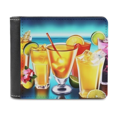 QMNRTK Happy Hour Ledergeldbörse für Herren und Damen, RFID-blockierend, extra Kapazität, ultrastarke Nähte, schlanke Geldscheinfach mit 8 Kartenfächern, Stil, Einheitsgröße, Stil:, Einheitsgröße von QMNRTK