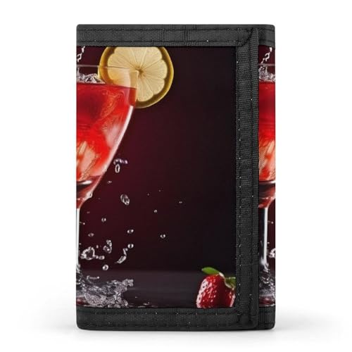 QMNRTK Klassische Cocktail-Geldbörse, dreifach gefaltet, schmal, personalisierbar, RFID-blockierend, für Damen und Herren, Einheitsgröße, Stil:, Einheitsgröße von QMNRTK