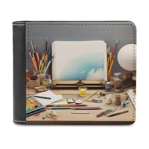 QMNRTK Kreative Schreibtisch-Ledergeldbörse für Männer und Frauen, RFID-blockierend, extra Kapazität, ultrastarke Nähte, schlanke Geldscheinfach mit 8 Kartenfächern, Stil, Einheitsgröße, Stil:, von QMNRTK