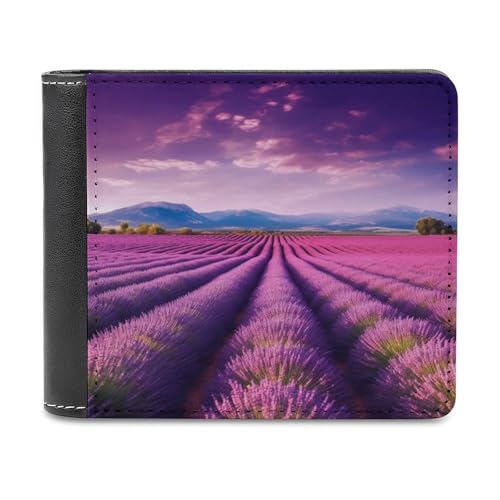 QMNRTK Lavender Fields Geldbörse aus Leder für Herren und Damen, RFID-blockierend, extra Kapazität, ultrastarke Nähte, schlanke Geldscheinfach mit 8 Kartenfächern, Stil, Einheitsgröße, Stil:, von QMNRTK