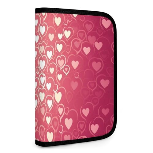 QMNRTK Multifunktionale, kompakte Geldbörse mit Herzmuster, Ausweis, Stronghold Waltlet, Kreditkartenhalter, Geldbörse, Reißverschluss, Ledertasche, RFID-blockierend, Bifold Wallet für Männer und von QMNRTK