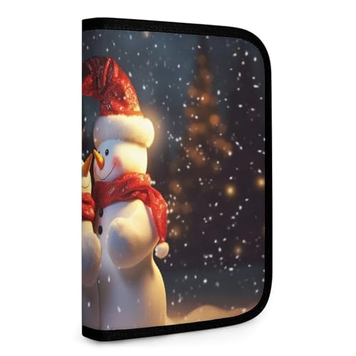 QMNRTK Multifunktionale Geldbörse mit Schneemännern, kompakt, Ausweis, Stronghold Waltlet, Kreditkartenhalter, Geldbörse, Reißverschluss, Lederetui, RFID-blockierend, Bifold Wallet für Männer und von QMNRTK