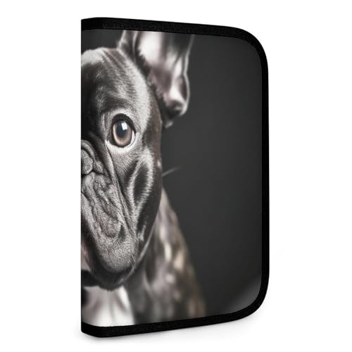 QMNRTK Multifunktionale Geldbörse mit französischer Bulldogge, Ausweis, Stronghold Waltlet, Kreditkartenhalter, Geldbörse, Reißverschluss, Lederetui, RFID-blockierend, Bifold Wallet für Männer und von QMNRTK