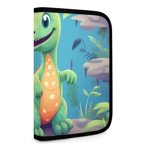 QMNRTK Niedliche Dinosaurier-Geldbörse, multifunktional, kompakt, Ausweis, Stronghold Waltlet, Kreditkartenhalter, Geldbörse, Reißverschluss, Ledertasche, RFID-blockierend, Bifold Wallet für Männer von QMNRTK