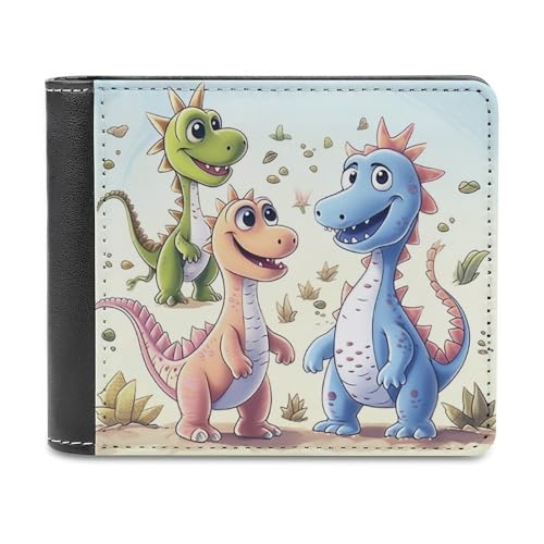 QMNRTK Niedliche Dinosaurier-Ledergeldbörse für Männer und Frauen, RFID-blockierend, extra Kapazität, ultrastarke Nähte, schlanke Geldscheinfach mit 8 Kartenfächern, Stil, Einheitsgröße, Stil:, von QMNRTK