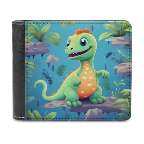 QMNRTK Niedliche Dinosaurier-Ledergeldbörse für Männer und Frauen, RFID-blockierend, extra Kapazität, ultrastarke Nähte, schlanke Geldscheinfach mit 8 Kartenfächern, Stil, Einheitsgröße, Stil:, von QMNRTK