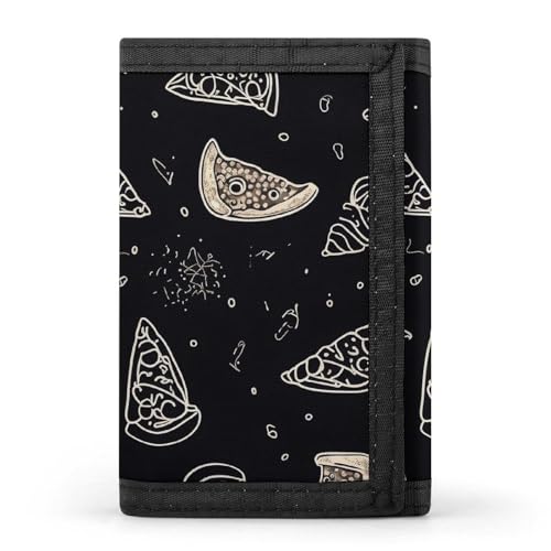 QMNRTK Pizza Constellation dreifach gefaltete Geldbörse, schlanke Brieftasche, personalisierbar, RFID-blockierend, für Damen und Herren, Einheitsgröße, Stil:, Einheitsgröße von QMNRTK