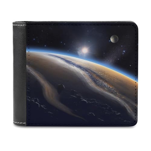 QMNRTK Planet Geldbörse aus Leder für Herren und Damen, RFID-blockierend, extra Kapazität, ultrastarke Nähte, schlanke Geldscheinfach mit 8 Kartenfächern, Stil, Einheitsgröße, Stil:, Einheitsgröße von QMNRTK