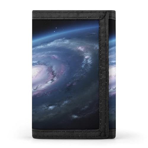 QMNRTK Planet5 dreifach gefaltete Brieftasche, schmale Geldbörse, personalisierbar, RFID-blockierend, für Damen und Herren, Einheitsgröße, Stil:, Einheitsgröße von QMNRTK