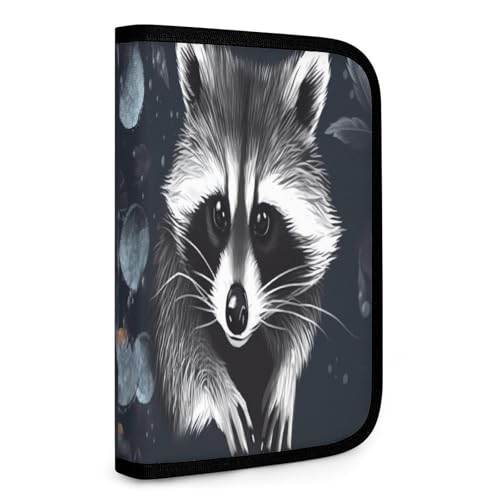 QMNRTK Raccoo Multifunktionale, kompakte Brieftasche, Ausweis, Stronghold Waltlet, Kreditkartenhalter, Geldbörse, Reißverschluss, Ledertasche, RFID-blockierend, Bifold Wallet für Männer und Frauen, von QMNRTK