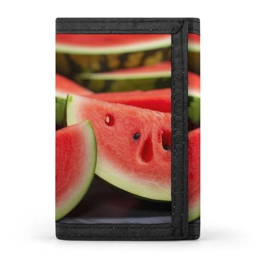 QMNRTK Slices of Watermelon Dreifach gefaltete Geldbörse, schlanke Brieftasche, personalisierbar, RFID-blockierend, für Damen und Herren, Einheitsgröße, Stil:, Einheitsgröße von QMNRTK