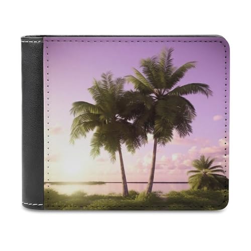 QMNRTK Tropical Tree Geldbörse aus Leder, für Herren und Damen, RFID-blockierend, extra Kapazität, ultrastarke Nähte, schlanke Geldscheinfach mit 8 Kartenfächern, Stil, Einheitsgröße, Stil:, von QMNRTK