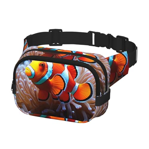 Bauchtasche für Damen und Herren, Gürteltasche, Clownfisch, Hüfttasche mit verstellbaren Trägern, Brusttasche, Reise-Crossbody-Tasche Bauchtasche für Damen und Herren, Gürteltasche, Clownfisch, Hüfttasche mit verstellbaren Trägern, Brusttasche, Reise-Crossbody-Tasche von QMNSEHF