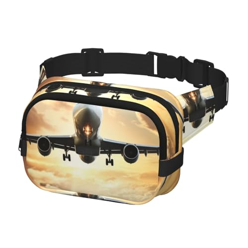 Bauchtasche für Damen und Herren, Gürteltasche, Flugzeug-Hüfttasche mit verstellbaren Trägern, Brusttasche, Reise-Umhängetasche, Schwarz, Einheitsgröße, Schwarz , Einheitsgröße von QMNSEHF