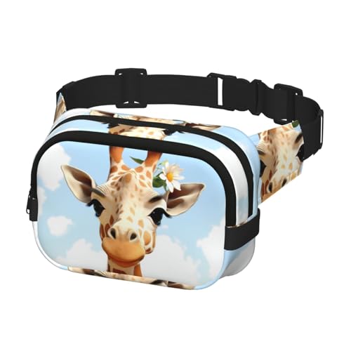 Bauchtasche für Damen und Herren, Gürteltasche, Giraffe, mit verstellbaren Trägern, Brusttasche, Reise-Umhängetasche, Schwarz, Einheitsgröße, Schwarz , Einheitsgröße von QMNSEHF