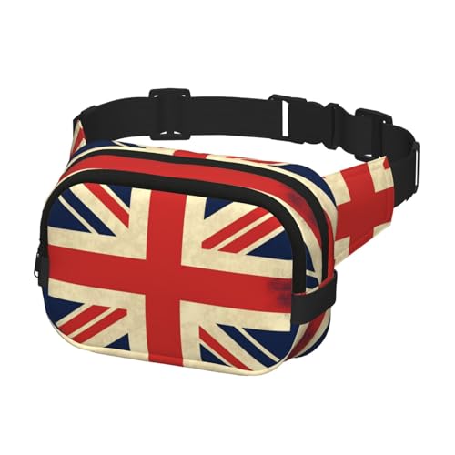 Bauchtasche für Damen und Herren, Gürteltasche mit UK-Flagge, mit verstellbaren Trägern, Brusttasche, Reise-Umhängetasche, Schwarz, Einheitsgröße, Schwarz , Einheitsgröße von QMNSEHF