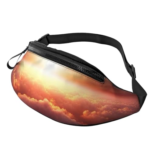 Gürteltasche für Damen, modische Gürteltasche von Mem mit verstellbarem Riemen, Schultertasche, Sonnenaufgang, Wolke von QMNSEHF