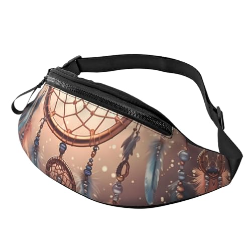 Mem Fashion Bauchtasche für Damen, Umhängetasche, Indianer-Traumfänger, Gürteltasche mit verstellbarem Riemen, Schwarz, Einheitsgröße, Schwarz , Einheitsgröße von QMNSEHF