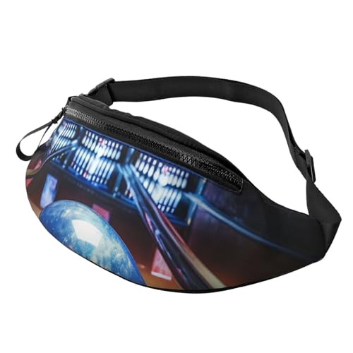 Mem modische Bauchtasche für Damen, Umhängetasche, Bowling-Gürteltasche mit verstellbarem Riemen, Schwarz, Einheitsgröße, Schwarz , Einheitsgröße von QMNSEHF