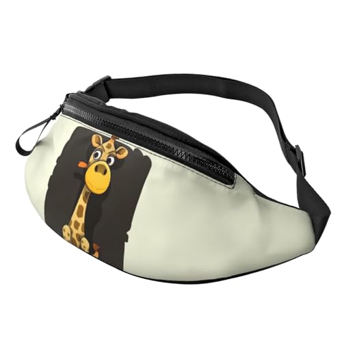 Mem modische Bauchtasche für Damen, Umhängetasche, Cartoon-Giraffe, Gürteltasche mit verstellbarem Riemen von QMNSEHF