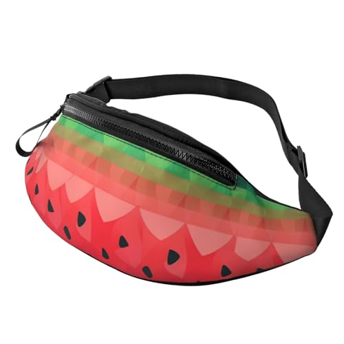 Mem modische Bauchtasche für Damen, Umhängetasche, Farbverlauf, Wassermelone, Gürteltasche mit verstellbarem Riemen, Schwarz, Einheitsgröße, Schwarz , Einheitsgröße von QMNSEHF