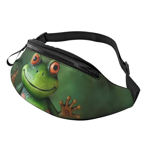 Mem modische Bauchtasche für Damen, Umhängetasche, Frosch, mit verstellbarem Riemen, Schwarz, Einheitsgröße, Schwarz , Einheitsgröße von QMNSEHF