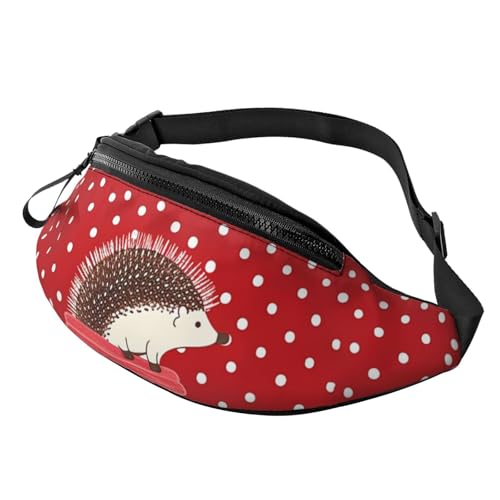 Mem modische Bauchtasche für Damen, Umhängetasche, Igel-Gürteltasche mit verstellbarem Riemen, Schwarz, Einheitsgröße, Schwarz , Einheitsgröße von QMNSEHF