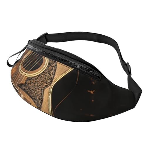 Mem modische Bauchtasche für Damen, Umhängetasche, Old West Gitarre, Gürteltasche mit verstellbarem Gurt, Schwarz, Einheitsgröße, Schwarz , Einheitsgröße von QMNSEHF