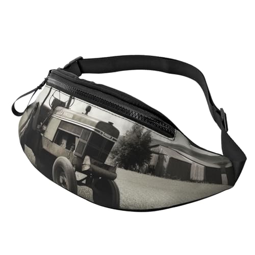 Mem modische Bauchtasche für Damen, Umhängetasche, Traktor, Landwirtschaft, ruhige Gürteltasche mit verstellbarem Riemen, Schwarz, Einheitsgröße, Schwarz , Einheitsgröße von QMNSEHF