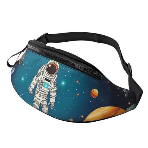 Mem modische Bauchtasche für Damen, Umhängetasche, Weltraum, Rakete, Astronaut, Gürteltasche mit verstellbarem Riemen, Schwarz, Einheitsgröße, Schwarz , Einheitsgröße von QMNSEHF