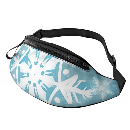 Mem modische Bauchtasche für Damen, Umhängetasche, Winter, Schneeflocke, Gürteltasche mit verstellbarem Riemen, Schwarz, Einheitsgröße, Schwarz , Einheitsgröße von QMNSEHF