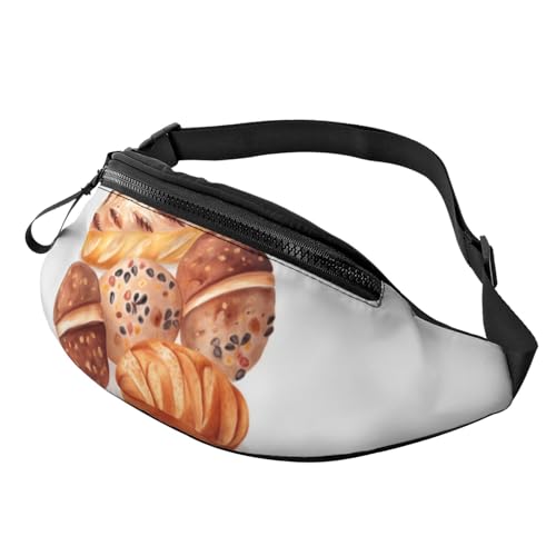 Mem modische Bauchtasche für Damen, Umhängetasche, bemalt, Brot-Gürteltasche mit verstellbarem Riemen, Schwarz, Einheitsgröße, Schwarz , Einheitsgröße von QMNSEHF