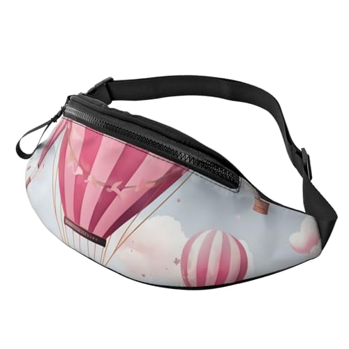 Mem modische Gürteltasche für Damen, Umhängetasche, Heißluftballon-Gürteltasche mit verstellbarem Riemen, Schwarz, Einheitsgröße, Schwarz , Einheitsgröße von QMNSEHF
