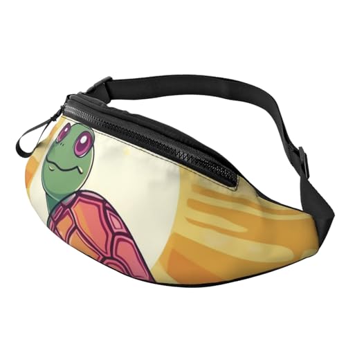 Mem modische Gürteltasche für Damen, Umhängetasche, Schildkröte in der Sonne, Gürteltasche mit verstellbarem Riemen, Schwarz, Einheitsgröße, Schwarz , Einheitsgröße von QMNSEHF