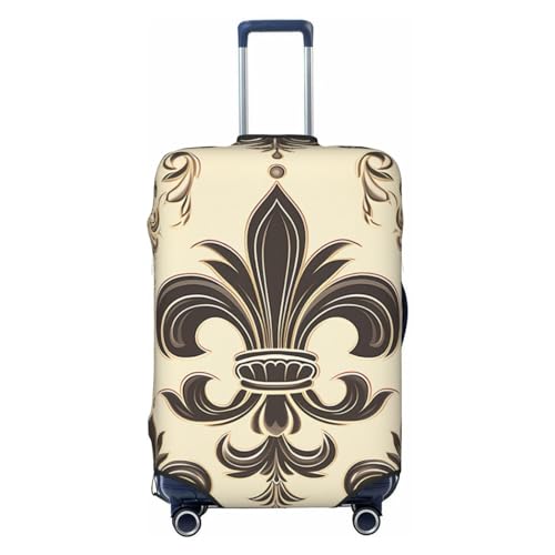QMNSEHF Reisegepäckabdeckung mit Fleur-de-Lys-Motiv, waschbar, elastisch, mit Fleur de Lis und Mantelarmen, Kofferhülle für Herren, Elastan, schwarz, L QMNSEHF Reisegepäckabdeckung mit Fleur-de-Lys-Motiv, waschbar, elastisch, mit Fleur de Lis und Mantelarmen, Kofferhülle für Herren, Elastan, schwarz, L von QMNSEHF