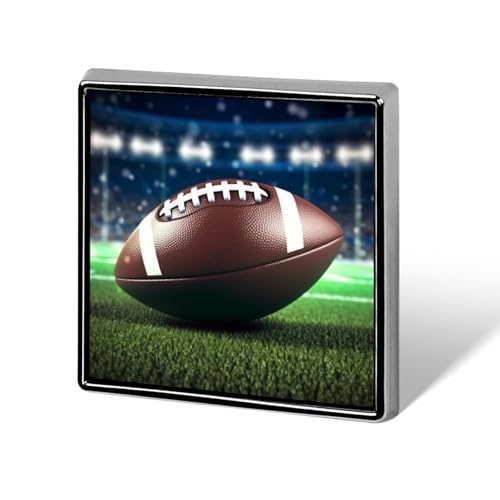 American Football quadratische Anstecknadel für Damen, Knöpfe und Anstecknadeln, Metallabzeichen, niedliche Brosche, Retro-Pinback-Abzeichen, modische Taschennadeln für Hut, Rucksäcke, Krawatte, Anzug von QMNVBDS