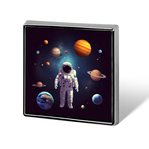 Astronaut Sonnensystem Planeten Quadratische Anstecknadel Damen Neuheit Knöpfe & Pins Metall Abzeichen Niedliche Brosche Pin Retro Pinback Abzeichen Mode Tasche Pins für Hut Rucksäcke Krawatte Anzug von QMNVBDS
