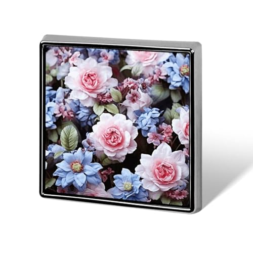 Blaue Blumen quadratische Anstecknadel Damen Neuheit Knöpfe & Pins Metall Abzeichen Niedliche Brosche Pin Retro Pinback Abzeichen Mode Tasche Pins für Hut Rucksäcke Krawatte Anzug Hochzeit Party von QMNVBDS