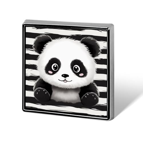 Cartoon Panda quadratische Anstecknadel Damen Neuheit Knöpfe & Pins Metall Abzeichen Niedliche Brosche Pin Retro Pinback Abzeichen Mode Tasche Pins für Hut Rucksäcke Krawatte Anzug Hochzeit Party von QMNVBDS