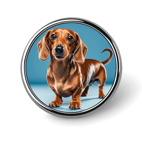Dackel Weiner Haustier Hund Runde Anstecknadel Damen Neuheit Knöpfe & Pins Metall Abzeichen Niedliche Brosche Retro Pinback Abzeichen Mode Tasche Pins für Hut Rucksäcke Krawatte Anzug Hochzeit Party von QMNVBDS