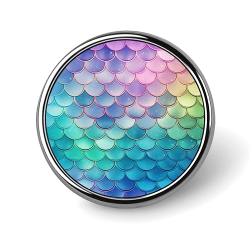 Dreamy Gradient Scales Runde Anstecknadel Damen Neuheit Knöpfe & Pins Metall Abzeichen Niedliche Brosche Retro Pinback Abzeichen Mode Tasche Pins für Hut Rucksäcke Krawatte Anzug Hochzeit Party von QMNVBDS
