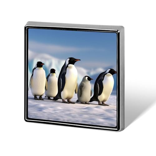 Fünf Pinguine quadratische Anstecknadel Damen Neuheit Knöpfe & Pins Metall Abzeichen Niedliche Brosche Pin Retro Pinback Abzeichen Mode Tasche Pins für Hut Rucksäcke Krawatte Anzug Hochzeit Party von QMNVBDS