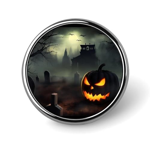 Halloween Horror Runde Anstecknadel Damen Neuheit Knöpfe & Pins Metall Abzeichen Niedliche Brosche Retro Pinback Abzeichen Mode Tasche Pins für Hut Rucksäcke Krawatte Anzug Hochzeit Party Zubehör Rund von QMNVBDS